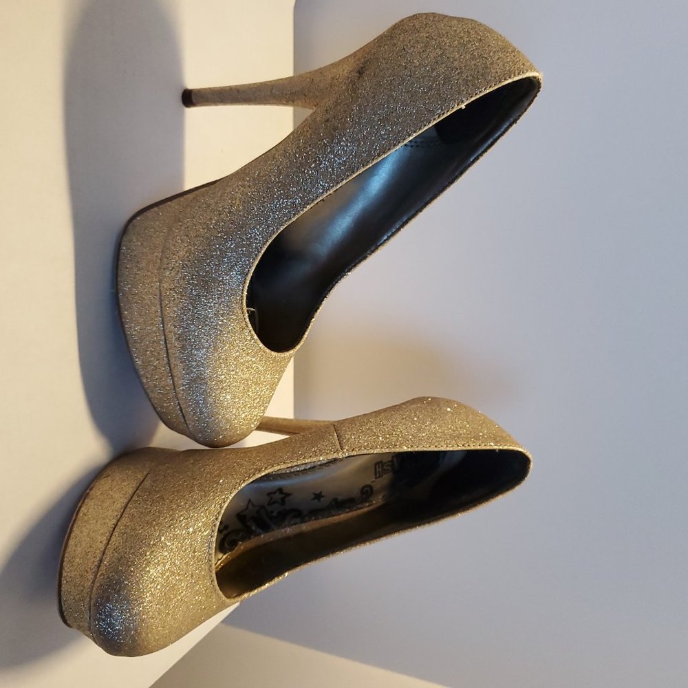 Gold Glitter Heels - Picture 5 of 8